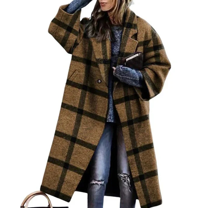 Manteau Long à Ceinture avec Col à Revers pour Femme | Idéal pour les Journées Fraîches