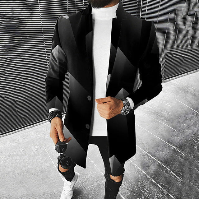 Veste À Motif Géométrique avec Coupe Ajustée pour Hommes | Idéale pour La Mi-Saison Et Les Sorties