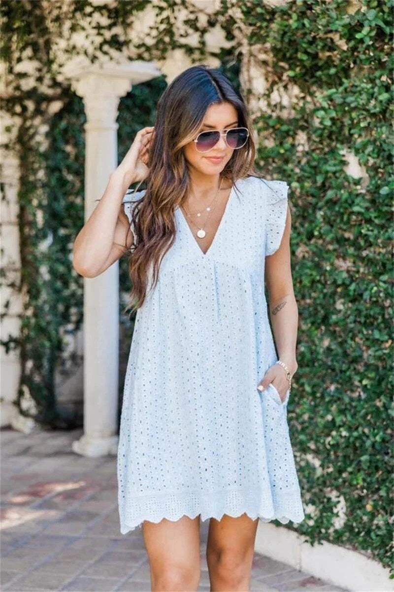 Robe Courte sans Manches pour Femme | Idéale pour les Sorties Estivales ou la Plage
