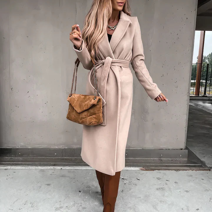 Trench Long avec Ceinture Ajustable pour Femme | Idéal pour le Printemps et l’Automne