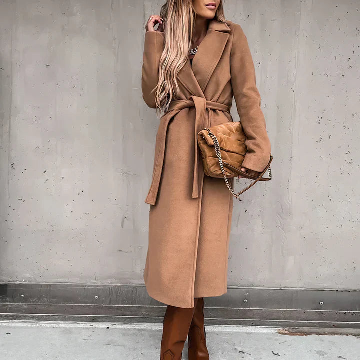 Trench Long avec Ceinture Ajustable pour Femme | Idéal pour le Printemps et l’Automne