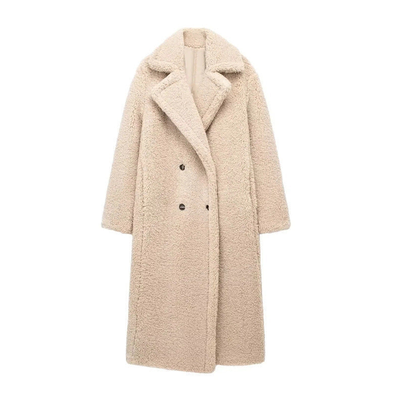 Manteau Long avec Revers et Double Boutonnage pour Femme | Idéal pour l’Hiver