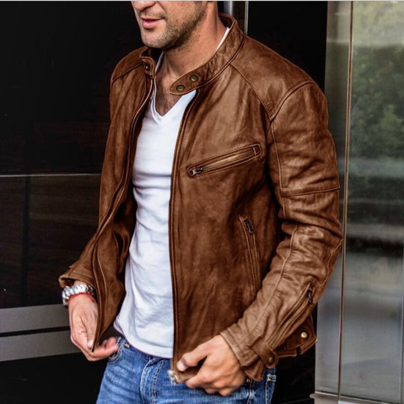 Veste avec Col Montant et Poches Zippées pour Homme | Idéale pour la Mi-Saison