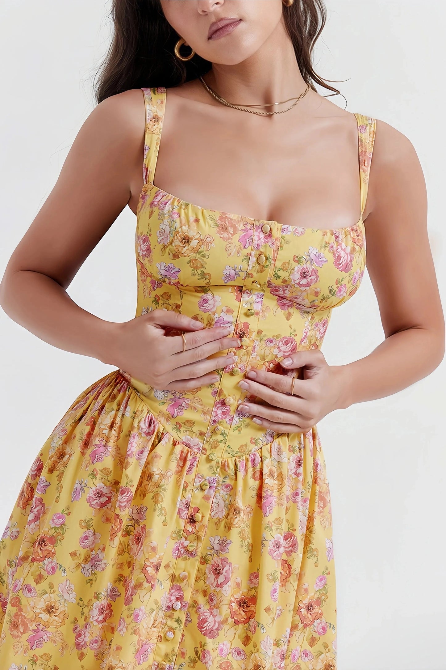 Robe Midi à Imprimé Floral pour Femme | Idéale pour l’Été ou les Occasions Spéciales
