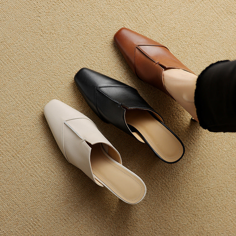 Mules à talons avec bout carré pour femmes | Idéal pour l’été