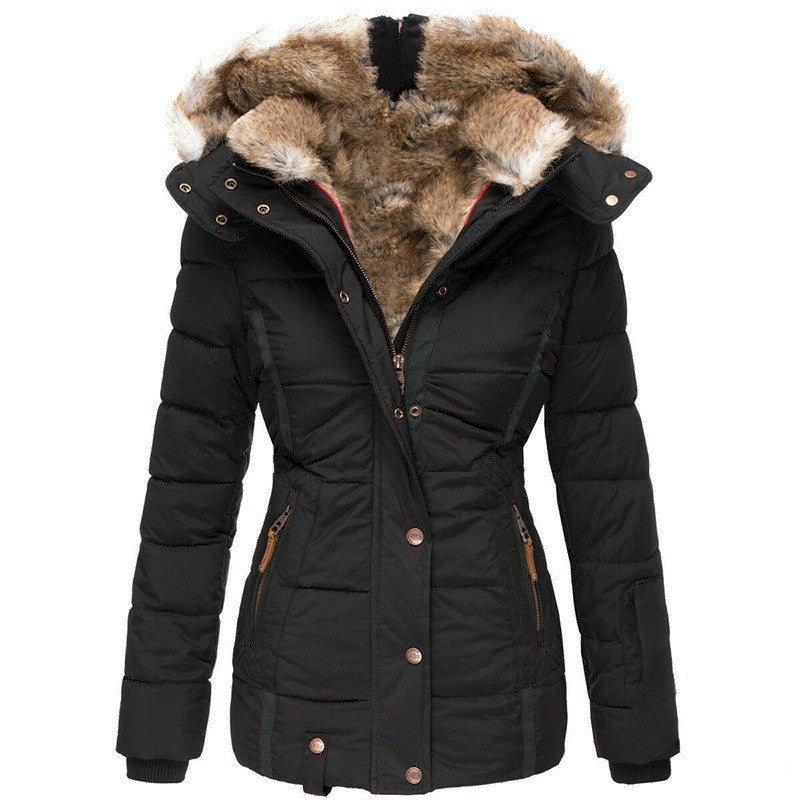 Manteau Puffer Matelassé avec Capuche et Doublure en Fausse Fourrure pour Femme | Idéal pour l’Hiver