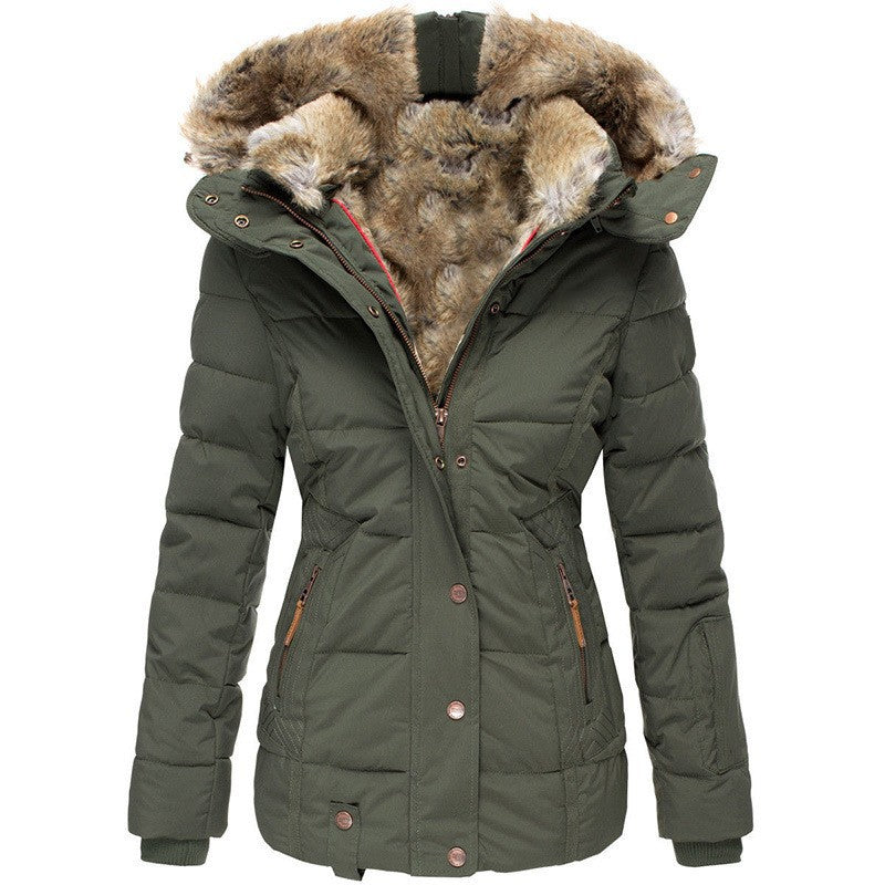Manteau Puffer Matelassé avec Capuche et Doublure en Fausse Fourrure pour Femme | Idéal pour l’Hiver