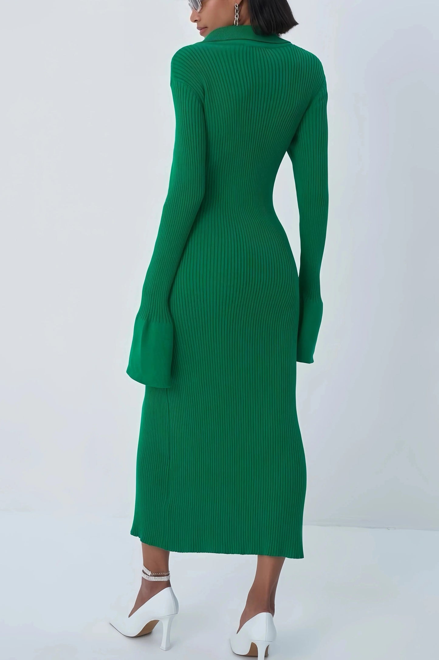Robe Midi à Col en V pour Femme | Idéale pour les Événements ou les Sorties Quotidiennes