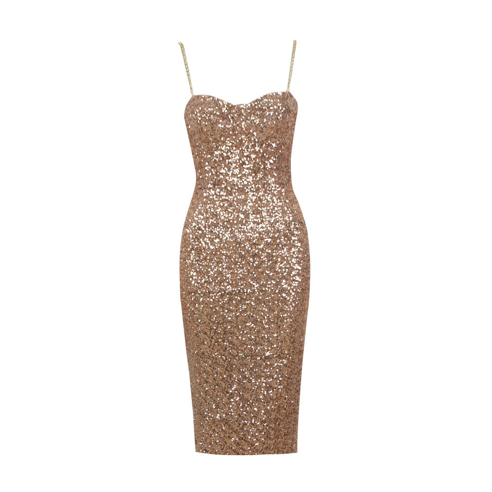 Robe Midi Brillante avec Fermeture à Glissière pour Femme | Idéale pour les Soirées et Événements Spéciaux