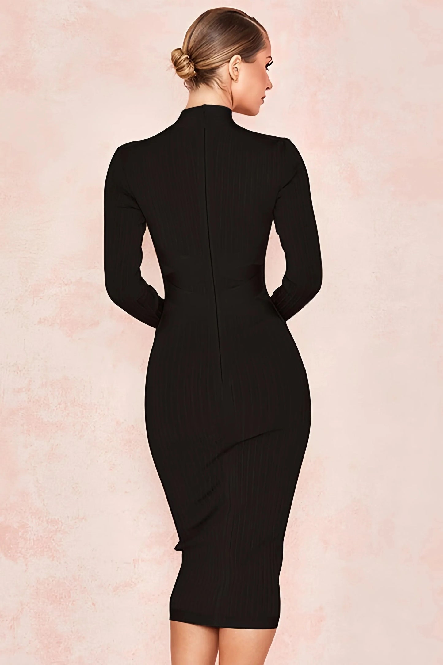 Robe Midi avec Col Montant pour Femme | Idéale pour le Travail ou les Sorties en Soirée