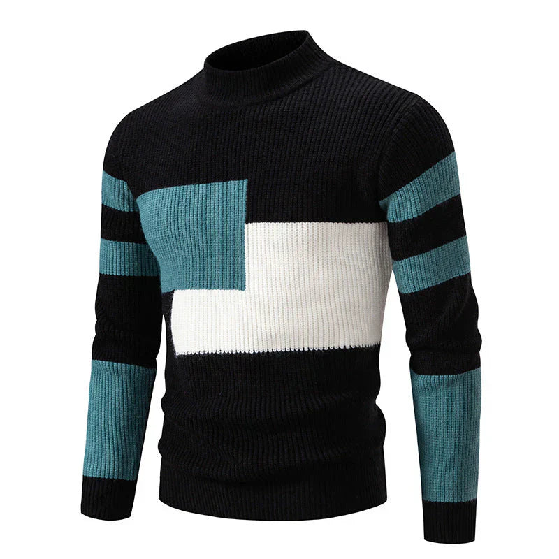 Pull Homme à Motif Graphique en Blocs | Idéal pour l’Hiver et les Occasions Décontractées