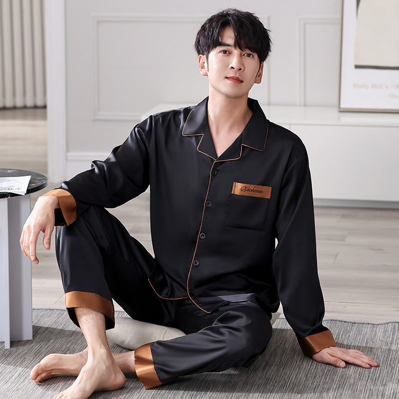 Pyjama Deux Pièces pour Homme avec Haut à Manches Longues et Pantalon | Idéal pour le Printemps et l’Été