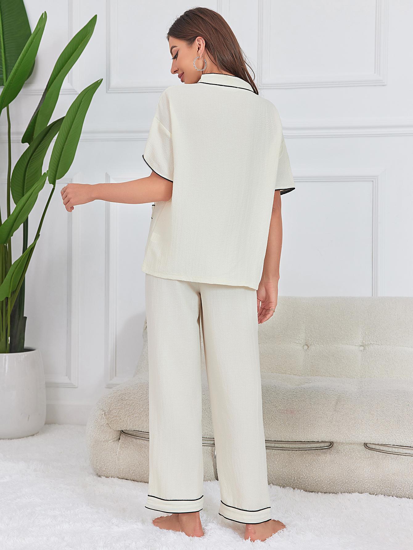 Ensemble De Détente À Manches Courtes pour Femmes | Idéal pour La Maison Et Le Repos