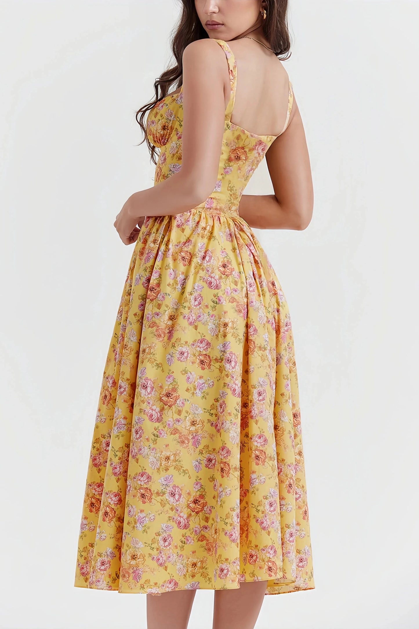 Robe Midi à Imprimé Floral pour Femme | Idéale pour l’Été ou les Occasions Spéciales