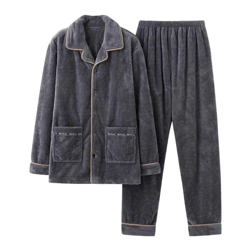 Pyjama pour Homme avec Haut à Manches Longues et Pantalon pour un Usage Intérieur | Idéal pour l’Automne et l’Hiver