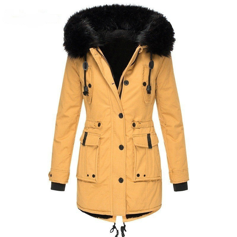 Manteau Long d’Hiver avec Fermeture à Boutons pour Femme | Idéal pour la Saison Froide