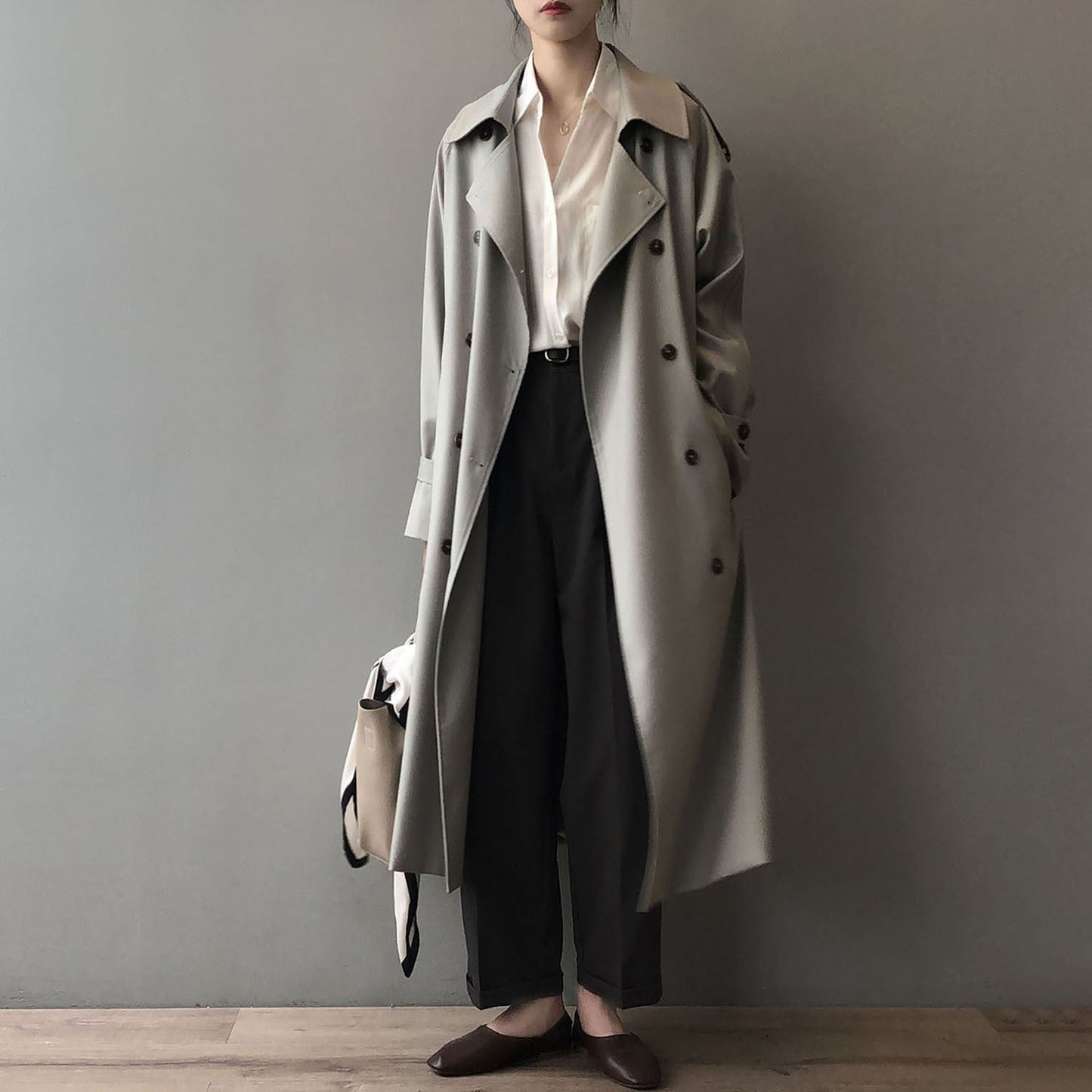 Trench-Coat À Double Boutonnage Avec Coupe Structurée Pour Femme | Idéal Pour La Mi-Saison Et Les Déplacements Quotidiens