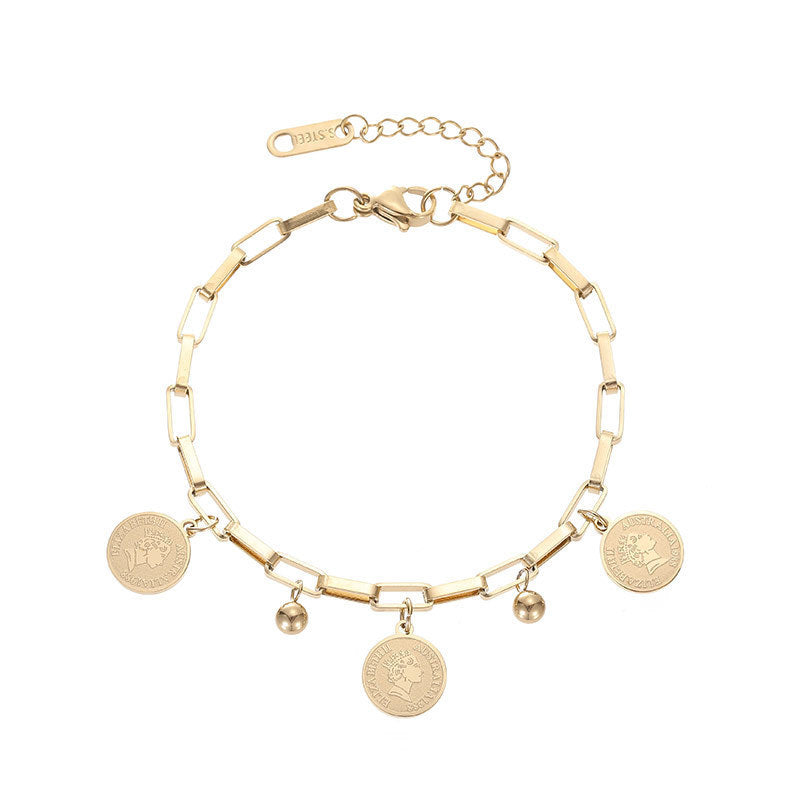 Bracelet à breloques pièces pour femmes