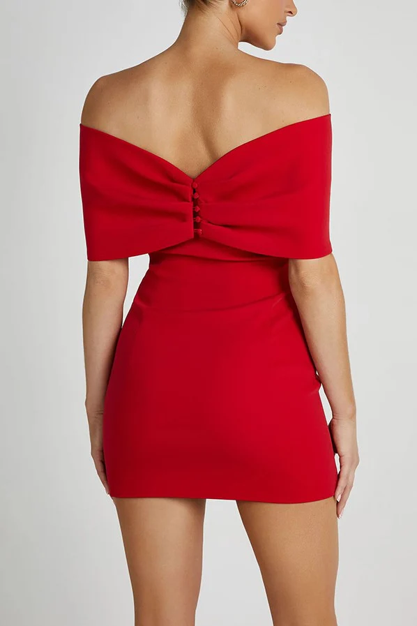 Robe Courte Épaules Dénudées avec Nœud Décoratif pour Femme | Idéale pour les Sorties ou les Événements Décontractés