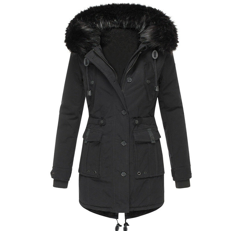 Manteau Long d’Hiver avec Fermeture à Boutons pour Femme | Idéal pour la Saison Froide
