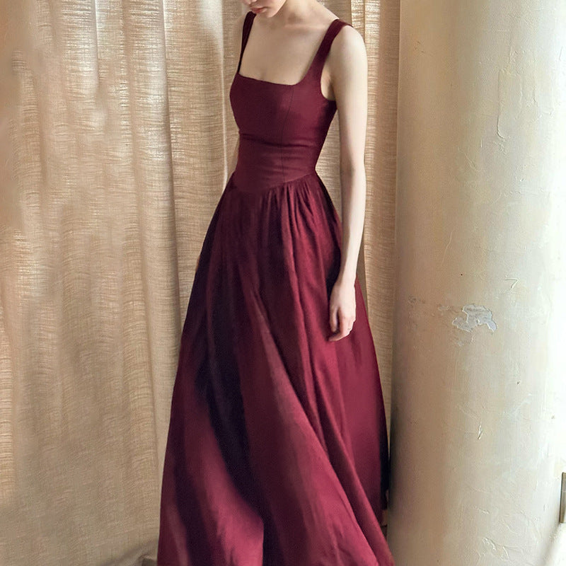 Robe Maxi Avec Encolure Carrée Et Coupe Longue Pour Femme | Idéale Pour Événements Et Soirées