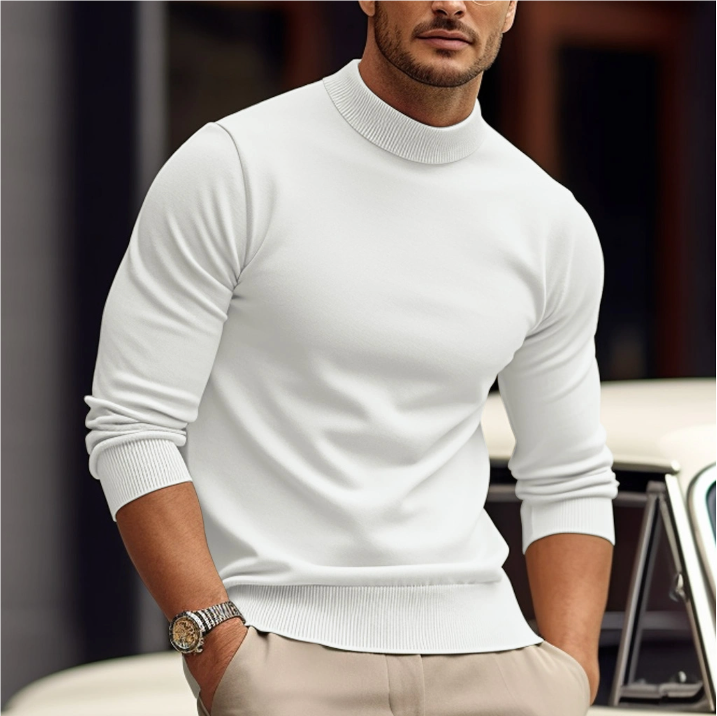 Pull à Col Rond pour Homme avec Coupe Droite | Idéal pour Quotidien et Bureau