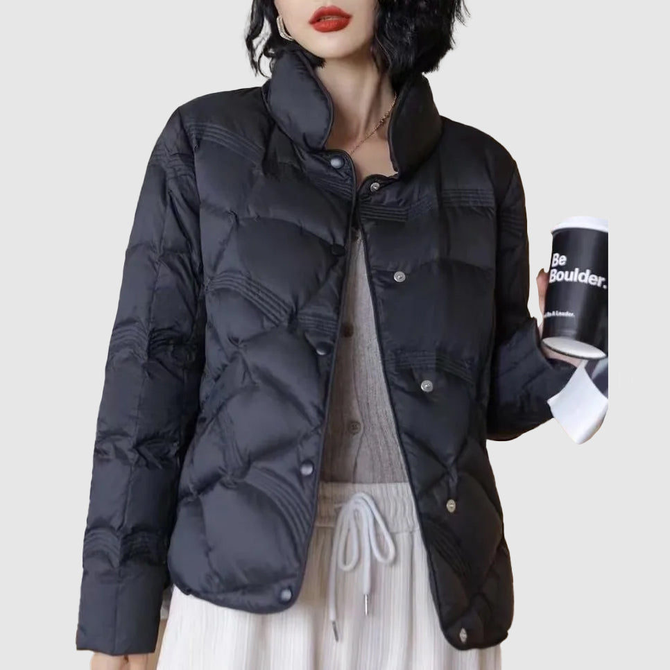 Veste Matelassée Légère avec Fermeture à Boutons pour Femme | Idéale pour l’Automne et le Printemps