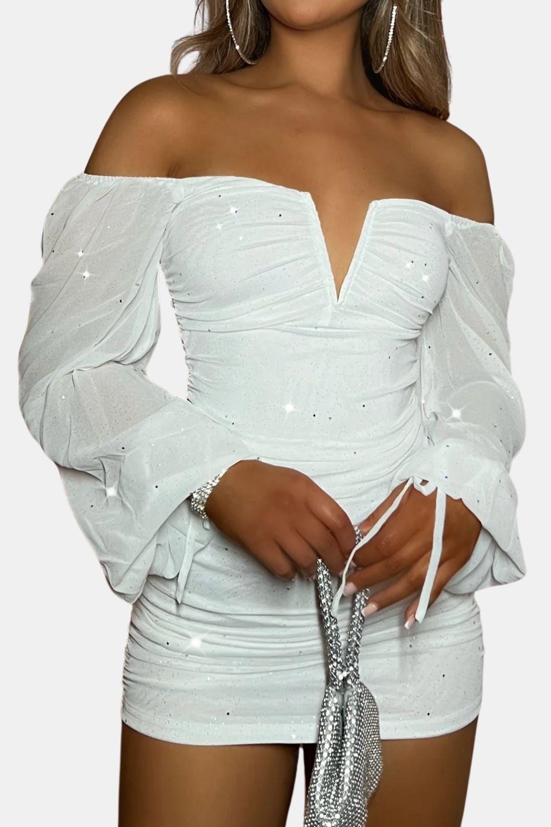 Robe Mini Avec Manches Longues Et Coupe Ajustée Pour Femme | Idéal Pour Soirées Et Événements