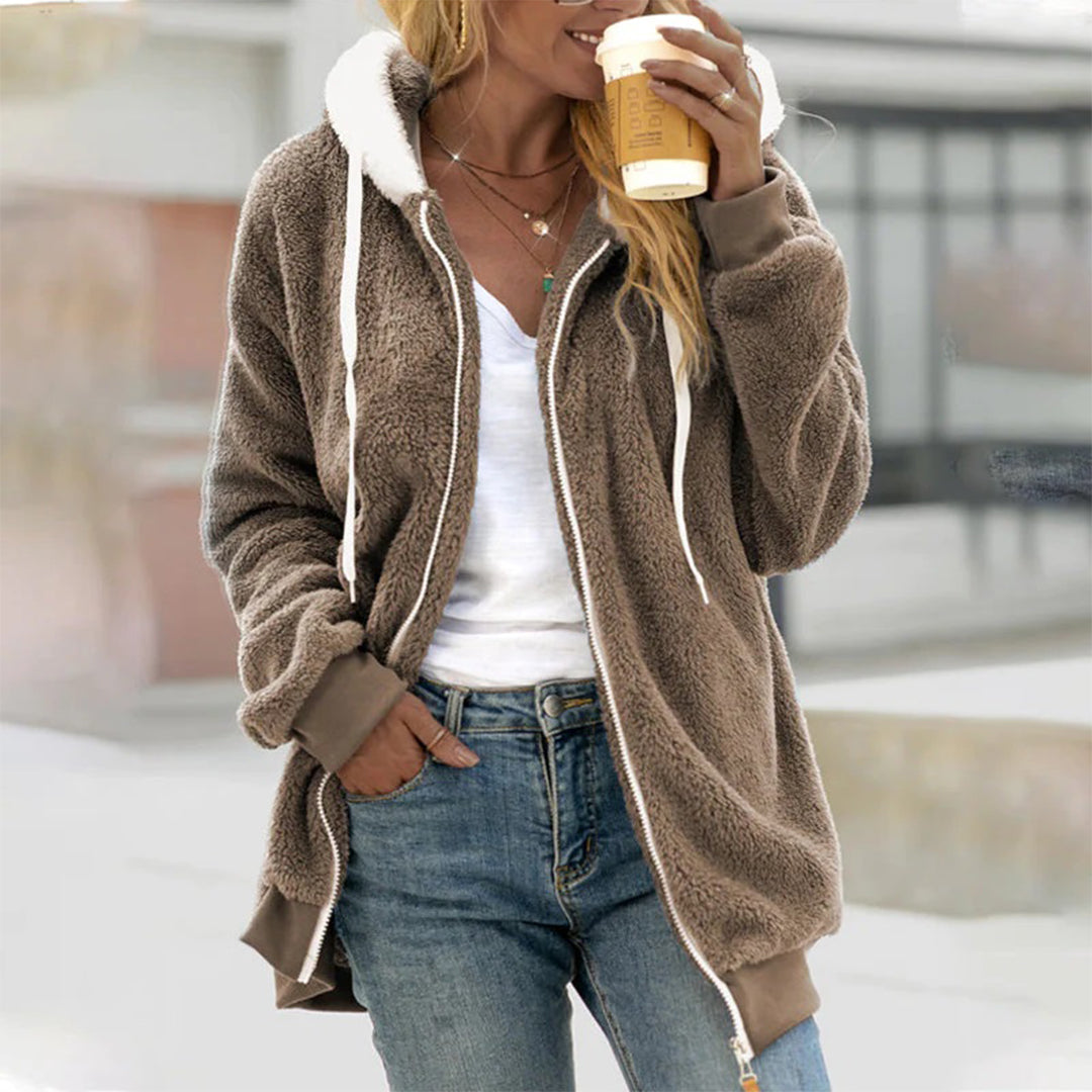 Veste Longue avec Capuche et Fermeture Ouverte pour Femme | Idéal pour Automne et Intérieur