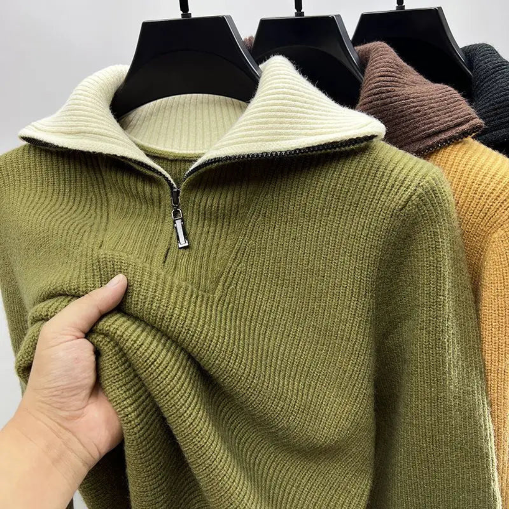 Pull À Col Zippé pour Homme | Idéal pour Le Quotidien Et Les Loisirs