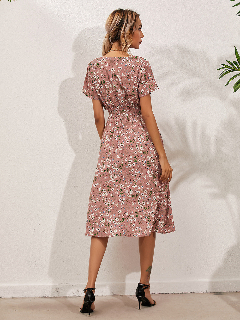 Robe à Fleurs avec Manches Bouffantes pour Femme | Idéale pour les Occasions Estivales