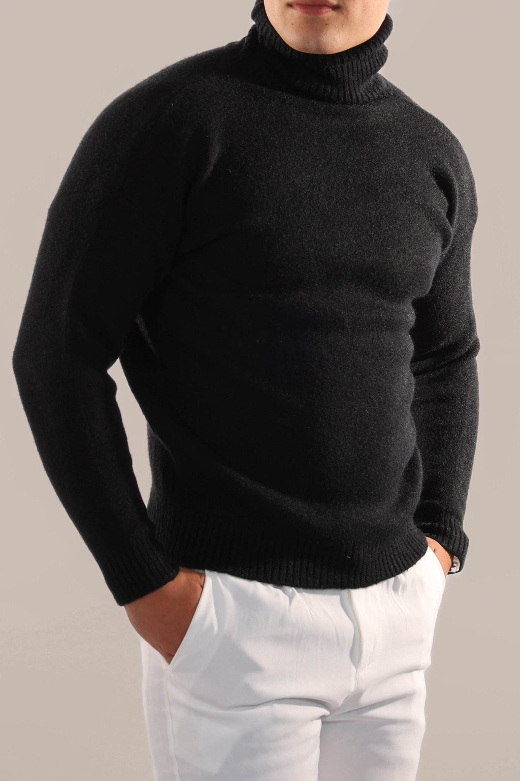 Pull À Col Roulé avec Manches Ajustables pour Homme | Idéal pour La Superposition