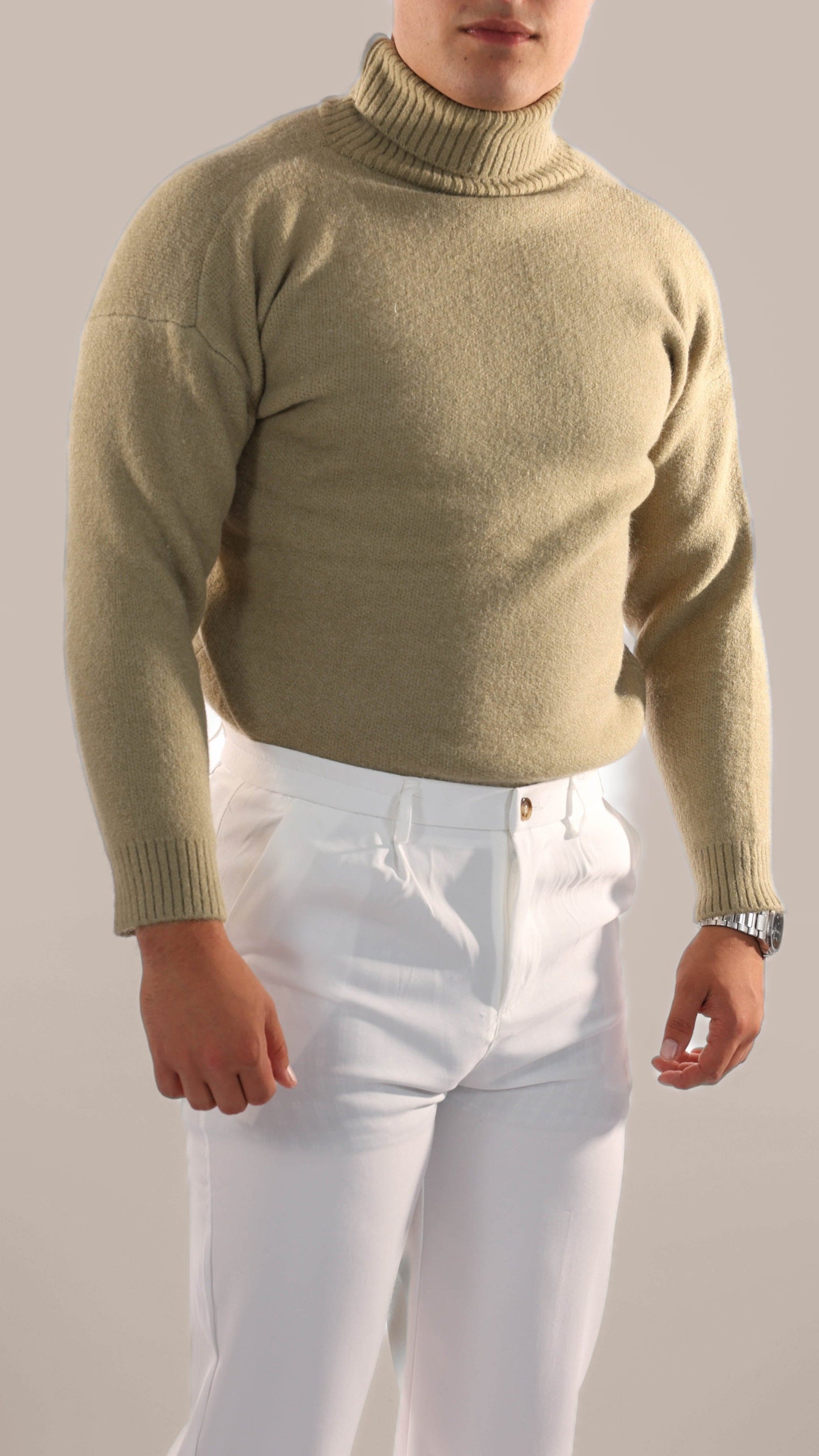 Pull À Col Roulé avec Manches Ajustables pour Homme | Idéal pour La Superposition