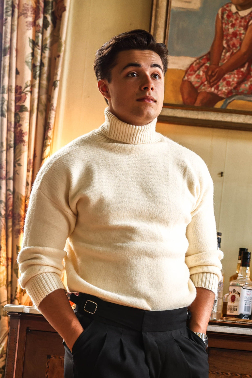 Pull À Col Roulé avec Manches Ajustables pour Homme | Idéal pour La Superposition