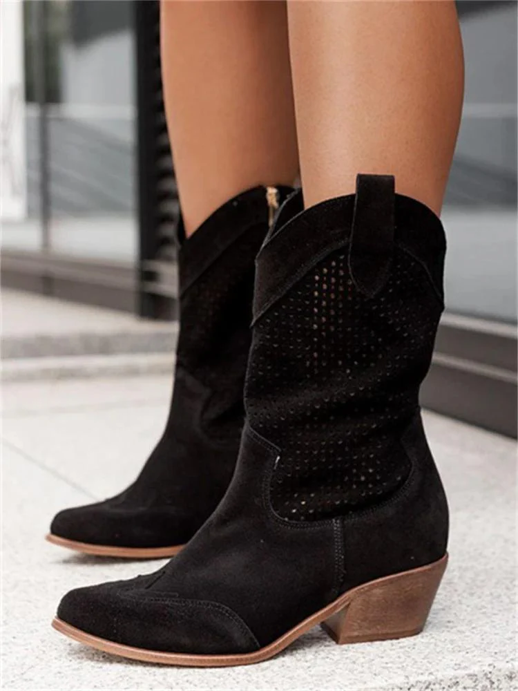 Bottes style western avec perforations pour femmes | Idéal pour l’été et les sorties