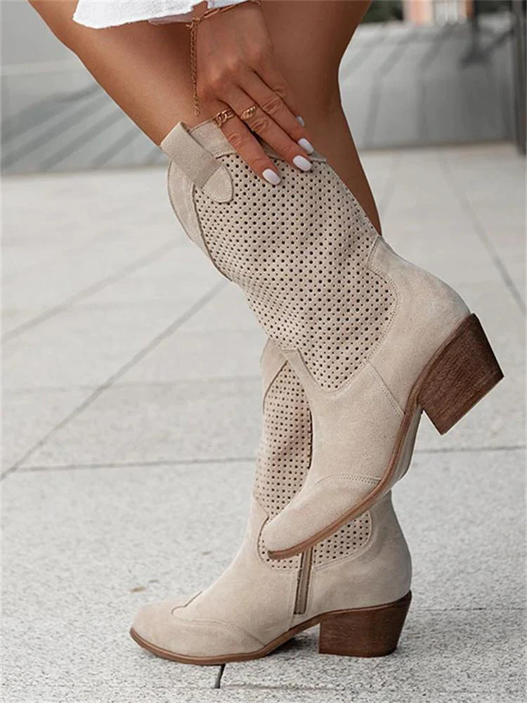 Bottes style western avec perforations pour femmes | Idéal pour l’été et les sorties