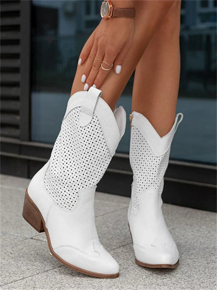 Bottes de Style Western avec Talon pour Femmes | Idéales pour Sorties et Tenues Décontractées