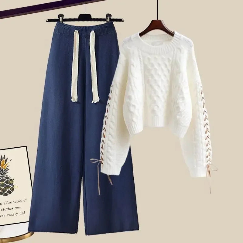 Ensemble Décontracté Deux Pièces avec Pull et Pantalon pour Femmes | Idéal pour l’Automne et l’Hiver