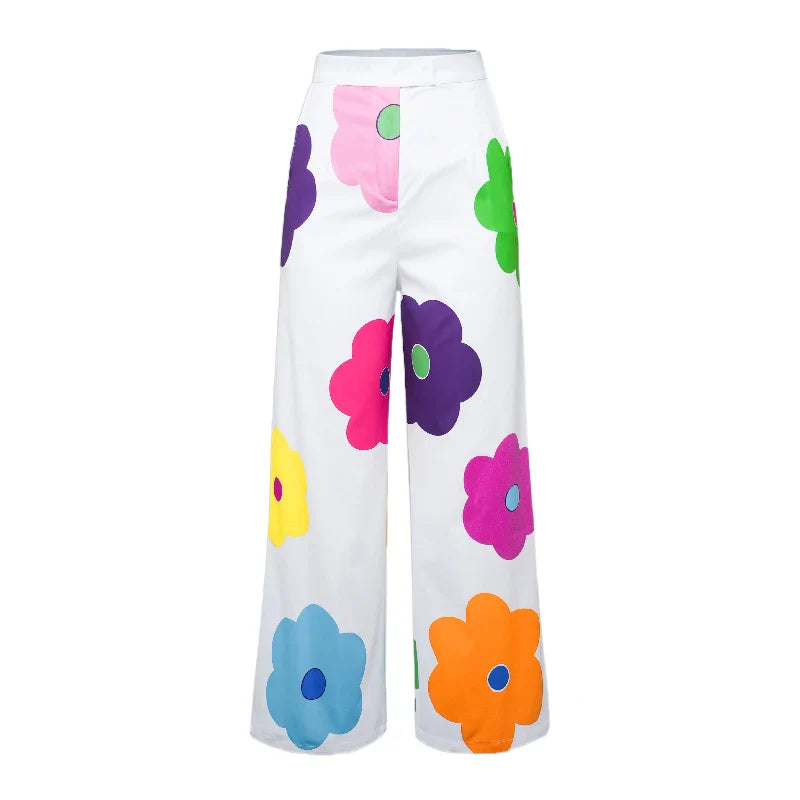 Pantalon Large à Motif Fleuri pour Femme | Idéal pour les Journées Estivales ou les Loisirs