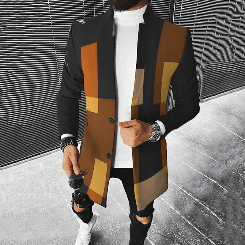 Veste À Motif Géométrique avec Coupe Ajustée pour Hommes | Idéale pour La Mi-Saison Et Les Sorties