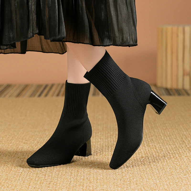 Bottines à Talon de 5,5 cm avec Semelle Antidérapante pour Femmes | Idéales pour l’Automne et l’Hiver