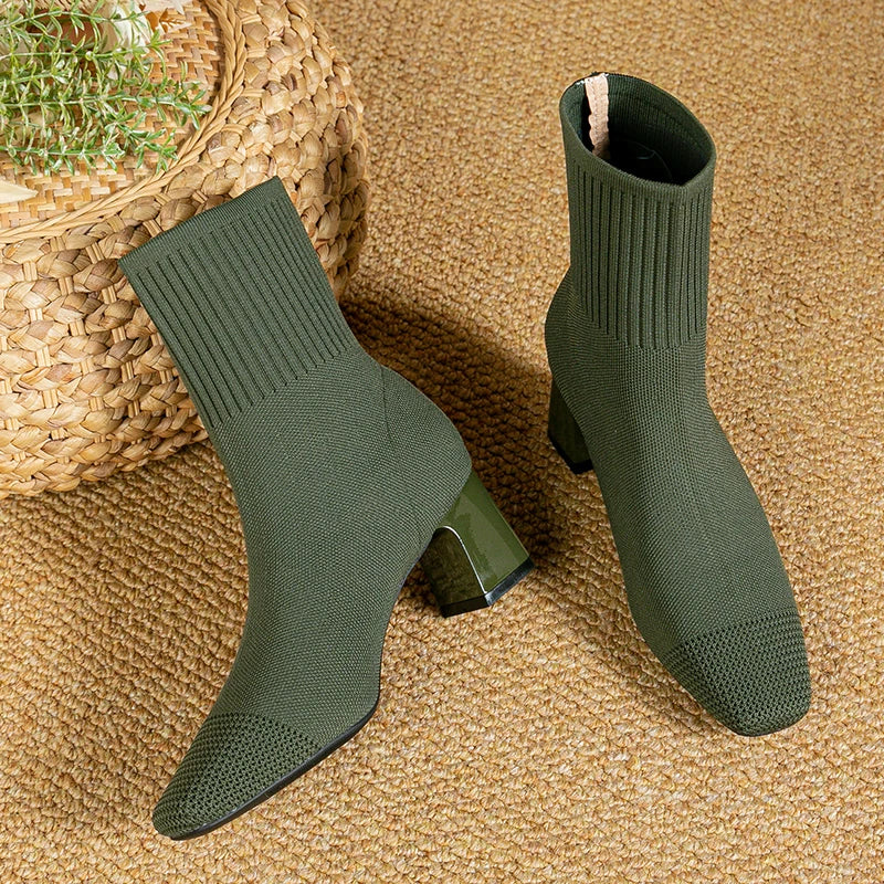 Bottines à Talon de 5,5 cm avec Semelle Antidérapante pour Femmes | Idéales pour l’Automne et l’Hiver