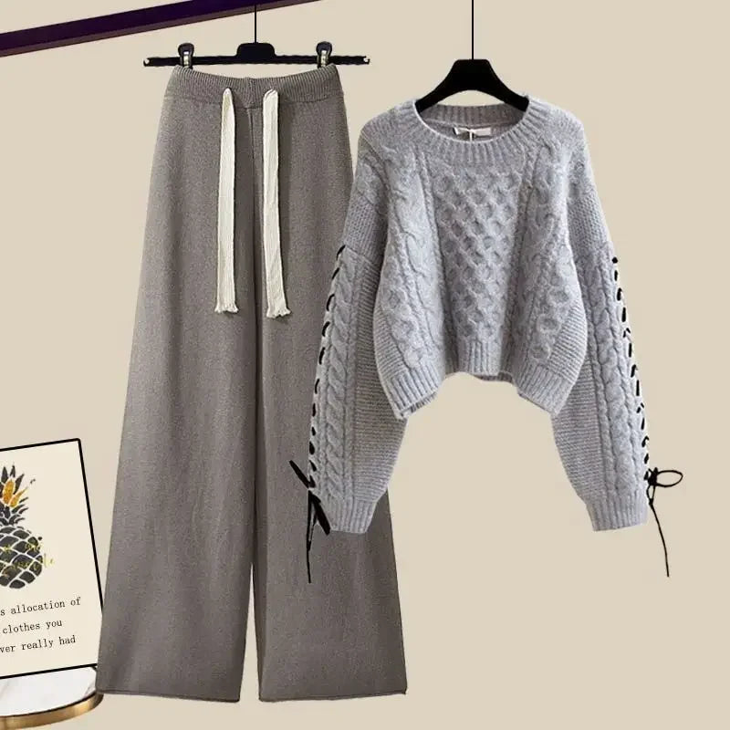 Ensemble Décontracté Deux Pièces avec Pull et Pantalon pour Femmes | Idéal pour l’Automne et l’Hiver