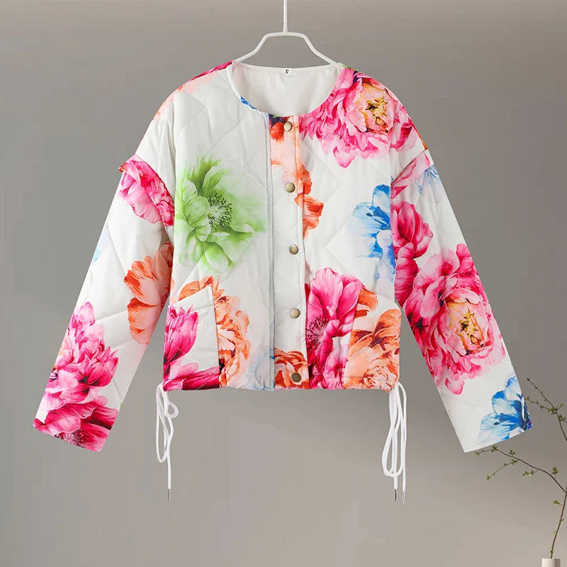 Veste Matelassée À Imprimé Floral pour Femme | Idéale pour La Mi-Saison
