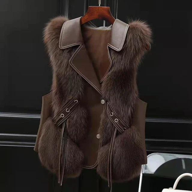 Gilet Sans Manches à Col Revers pour Femme | Idéal pour la Saison Froide