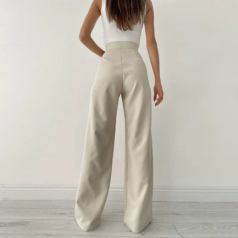 Pantalon Palazzo à Taille Haute pour Femme | Idéal pour le Bureau ou les Occasions Spéciales