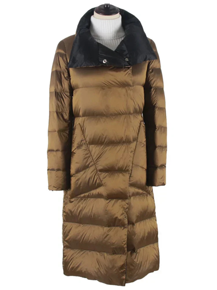 Manteau Long à Carreaux avec Poches pour Femme | Idéal pour l’Hiver