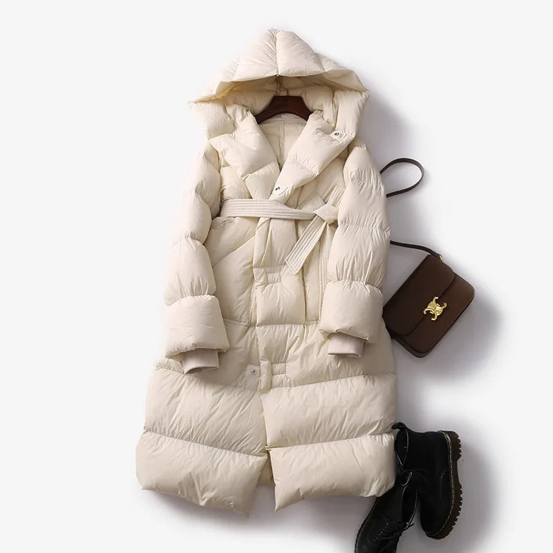 Doudoune Longue avec Capuche pour Femme | Idéale pour l’Hiver