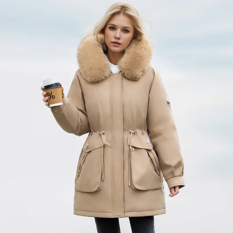 Veste à Col Imitation Fourrure avec Poches pour Femmes | Idéale pour la Saison Hivernale