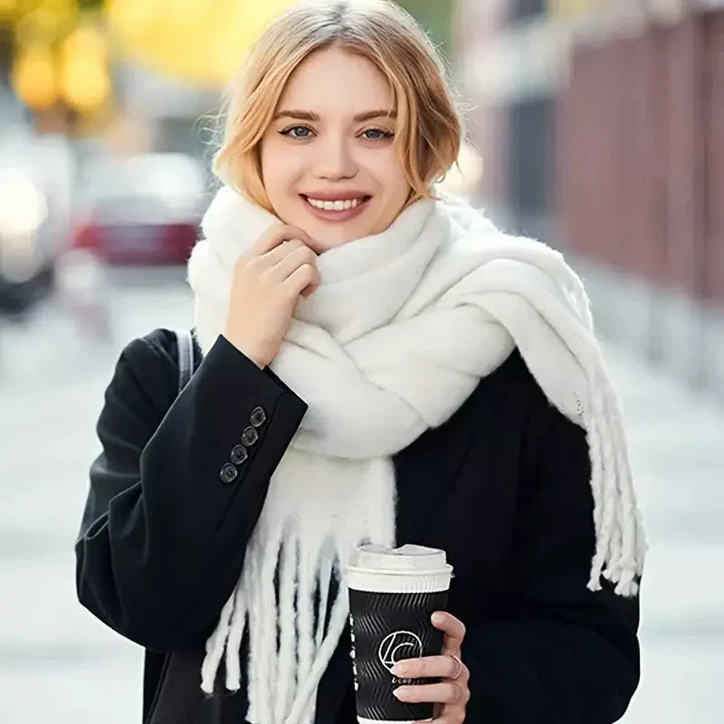 Écharpe Épaisse avec Franges pour Femmes | Idéale pour La Saison Hivernale